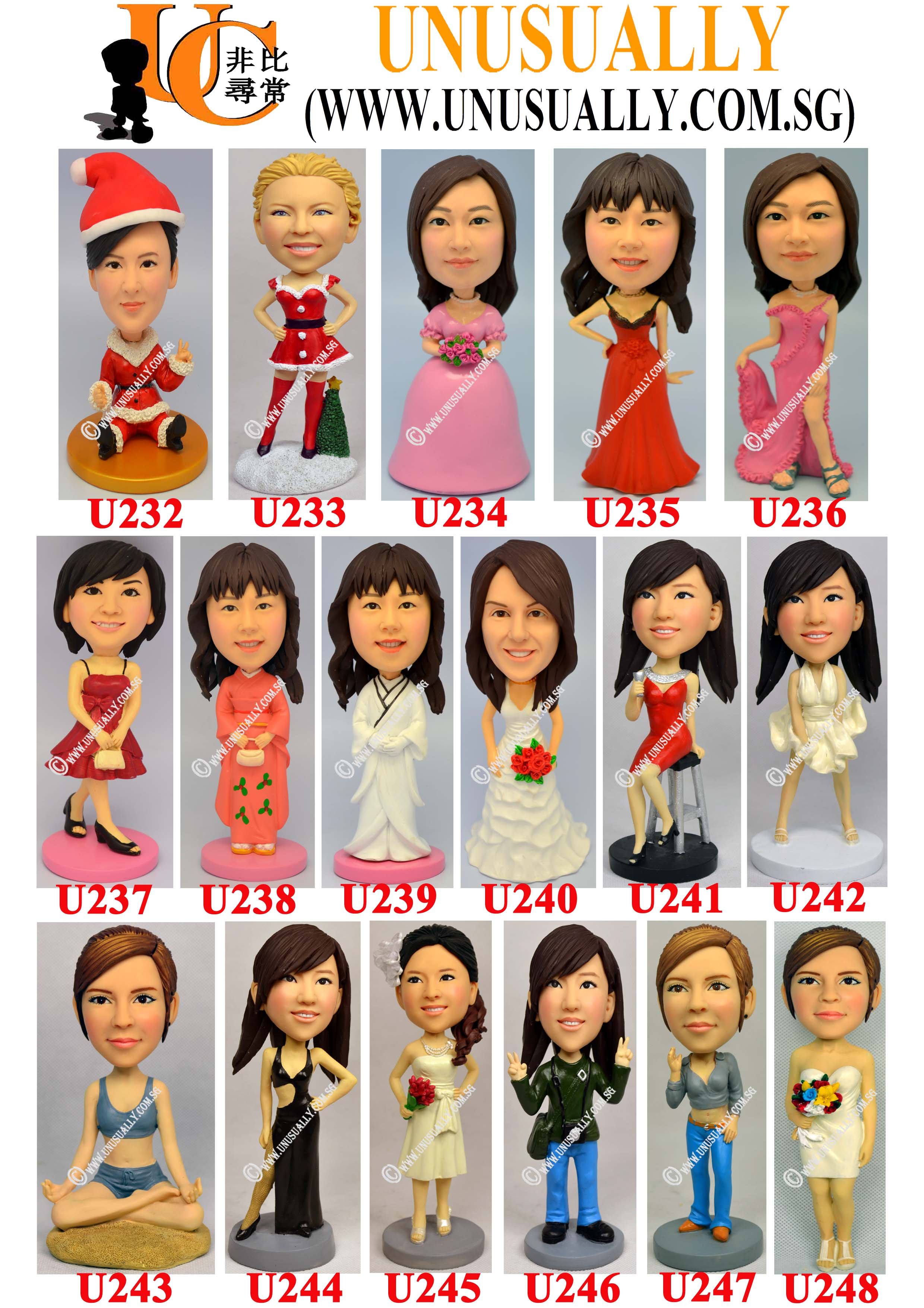 Custom 3D New Female Design USeries Figurines - U232-248